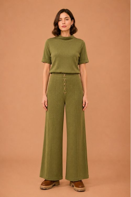calca heritage botoes verde